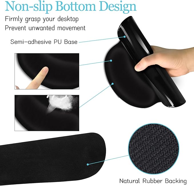 Black Mouse Pad Large Desk Mat Set, Funny Mouse Pad with Wrist Rest Keyboard Wrist Support XXL Mousepad Cup Coaster Set, Cute Office Desk Accessories Decor Supplies But Did You Document It