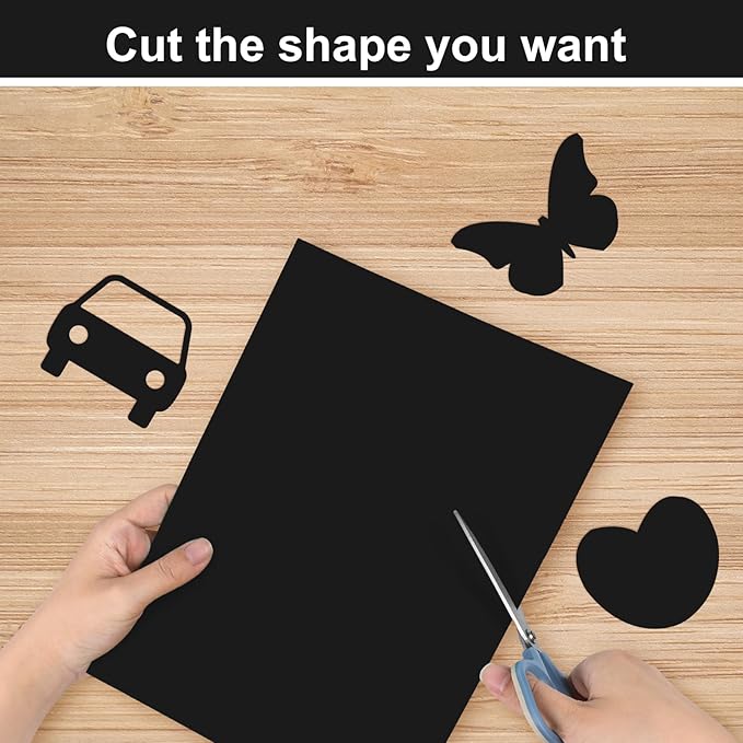 OcePor 100 Sheets Black Cardstock Paper, Colored Printer Paper 8.5 x 11, Card Stock Thick Construction for Craft,Scrapbook，Office Printing, Invitations, Certificates，92 lb/250gsm