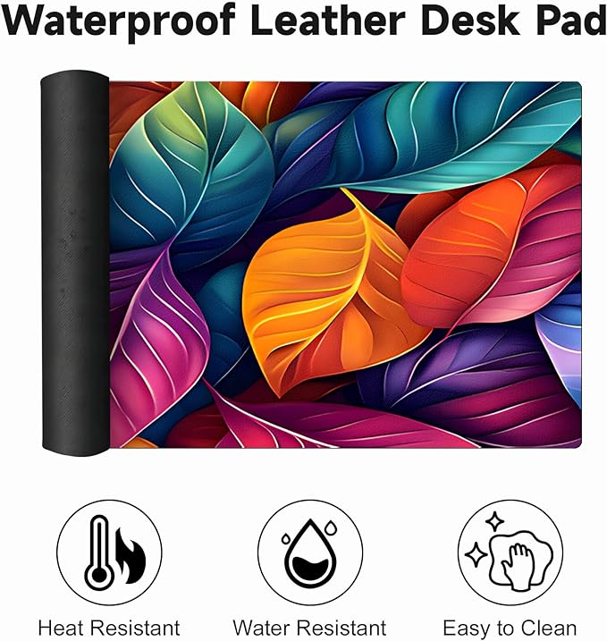 Large Gaming Mouse Pad (31.5"x11.8") - XXL PU Leather Waterproof Desk Mat with Non-Slip Rubber Base for Keyboard, PC & Office