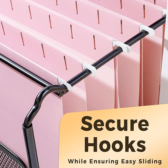 SUNEE Hanging File Folders Legal Size, Pink File Folders 25 Pack 1/5-Cut Tabs, Stay Organized for Your Home and Office Bulk File and Documents