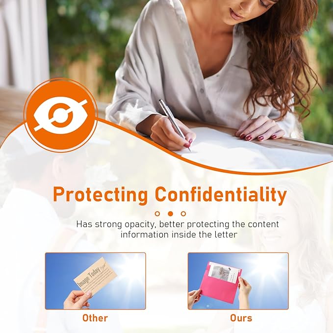 100 packs 10 Assorted Colors Cards and Envelopes 5 x 7 Printable Heavyweight Blank Folded Cardstock and A7 Envelopes for Wedding Invitations, Thank You Cards, Baby Shower, Party