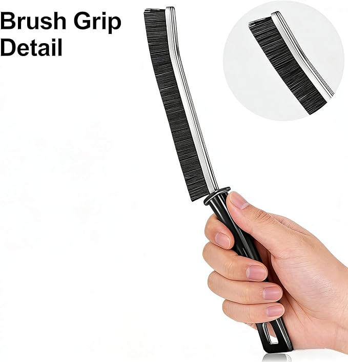 RHFJAKA 5 PCS Crevice Cleaning Brush Set, Extremely Skinny Gap Cleaning Tools,Hard Bristle Gap Brush for Bathroom & Kitchen, Grout Cleaner Tool for Window Tracks and Tile Lines,Car Detailing