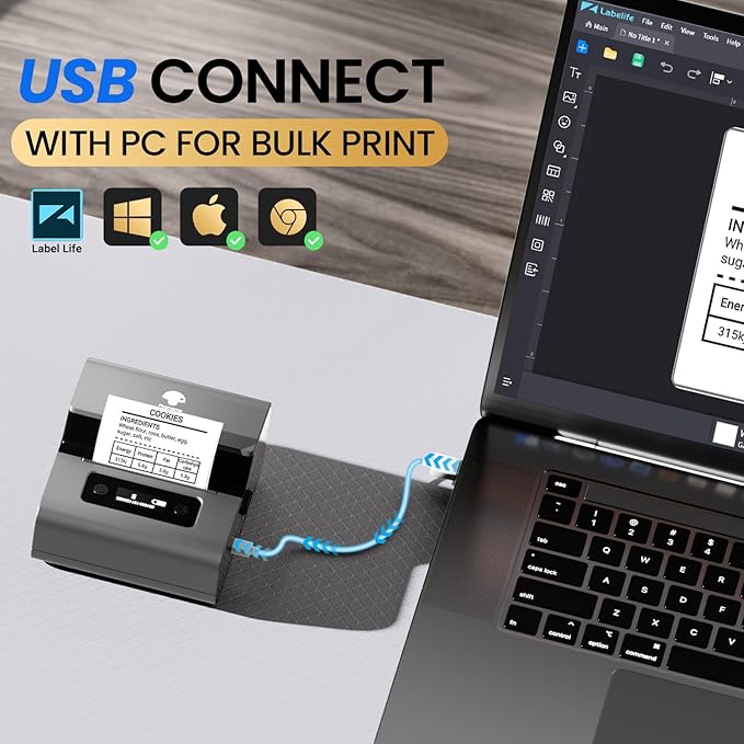 Phomemo Label Makers- Barcode Label Printer M221 3 Inch Label Maker Bluetooth Thermal Printer for Small Business/Home Use, for Barcode, Address, Logo, Stickers, Compatible with Phone & PC, Gray