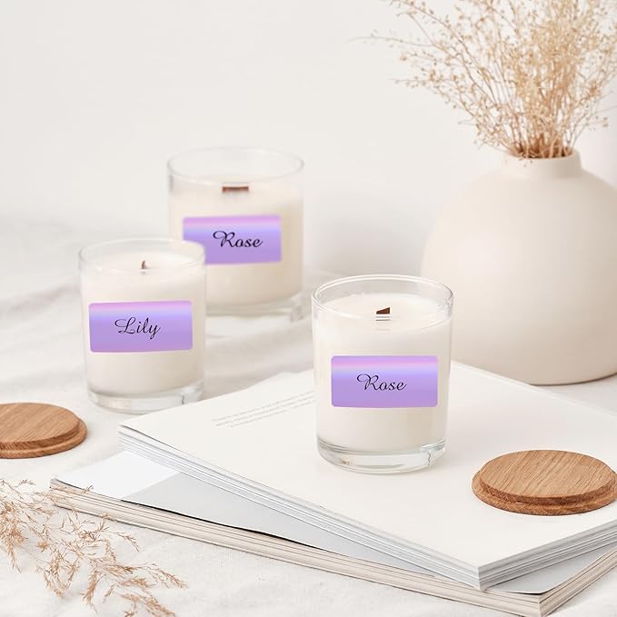 Direct Thermal Label 2x1 Inch- Barcode Labels- Holographic Thermal Sticker Labels for Address, Shipping, Compatible with Rollo Label Printer & MUNBYN& Zebra (300 Sheets/Purple)