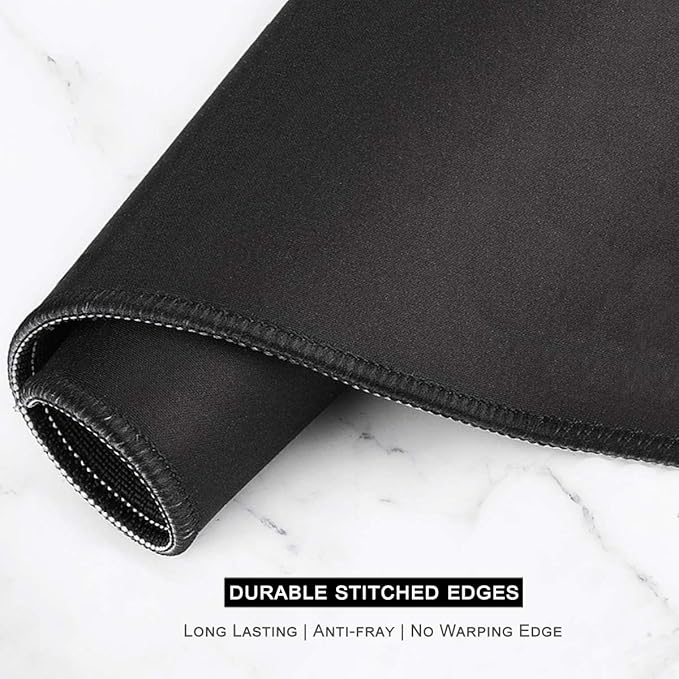 Auhoahsil Extended Mouse Pad, Large XXL Gaming Mouse Pad Desk Pad 35" X 15", Waterproof Desk Mat with Stitched Edges, Non-Slip Laptop Computer Wireless Mouse Keyboard Pad for Office and Gaming, Black