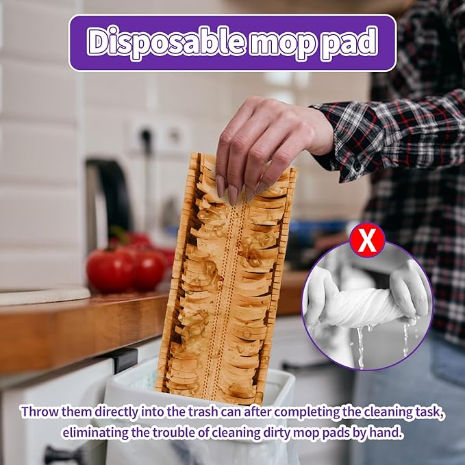 ZHAYAO 10 Pack Disposable Power Mop Pads for Swiffer Power Mop Pads, Compatible with Swiffer Power Mop Refills, Unscented Spray Replacement Floor Cleaning Refills for urface/Hardwood Floor Cleaning