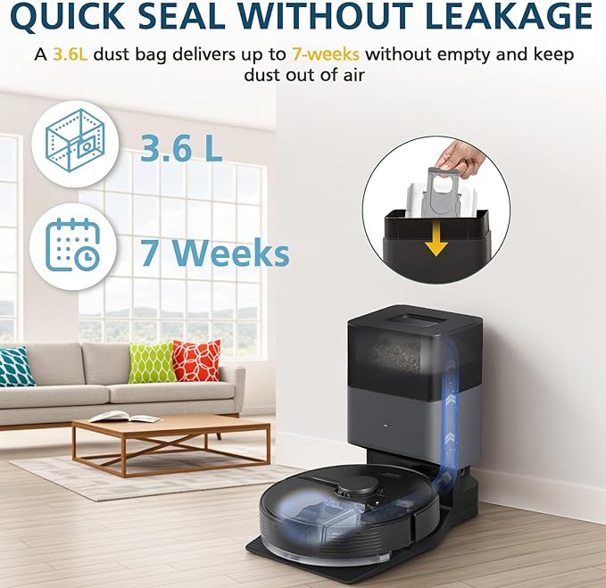 16 Packs Q10 Q7 Q5 Bag Replacement for Roborock Q10 S5+, Q7 M5+, Q5 Max+, 3.6L Vaccum Bag for Q10 X5+, Q5+, Q5 Pro+, Q8 Max+, Q7+, Q7 Max+, S8+, S8 Pro Ultra, S7 Pro Ultra, S7 MaxV Ultra