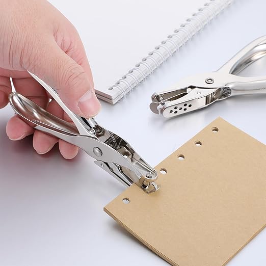 1/4” Hole Punch and 1/8” Small Single Hole Punch, 8 Sheet Capacity Small Hole Punch Handheld Circle Paper Hole Puncher Tiny Hole Punch Small Hole Puncher for Tags Crafts Tickets Home Office