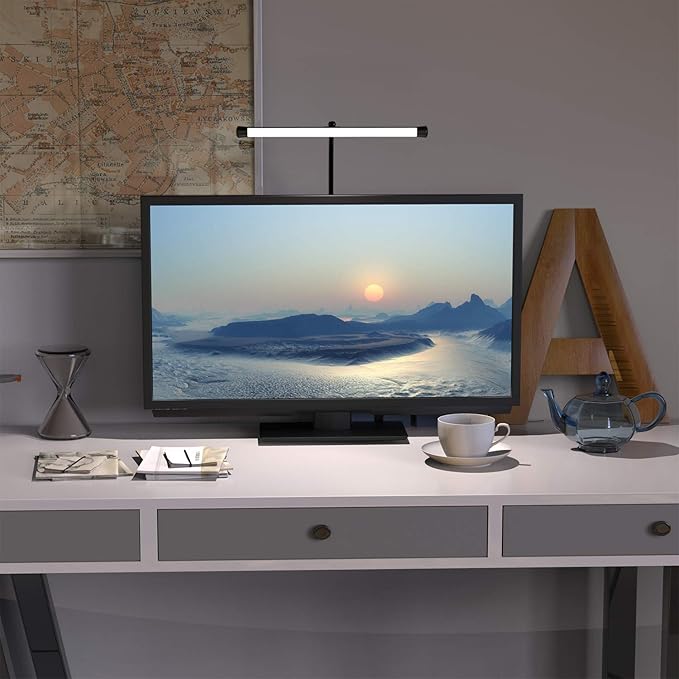 YOUKOYI LED Desk Lamp with Clamp, Flexible Gooseneck Arm Drafting Table Lamp, 10 Brightness Levels, 3 Color Modes, Can be Power by USB, 5W for Headboard, Workbench, Studio, Bedside Reading - Black