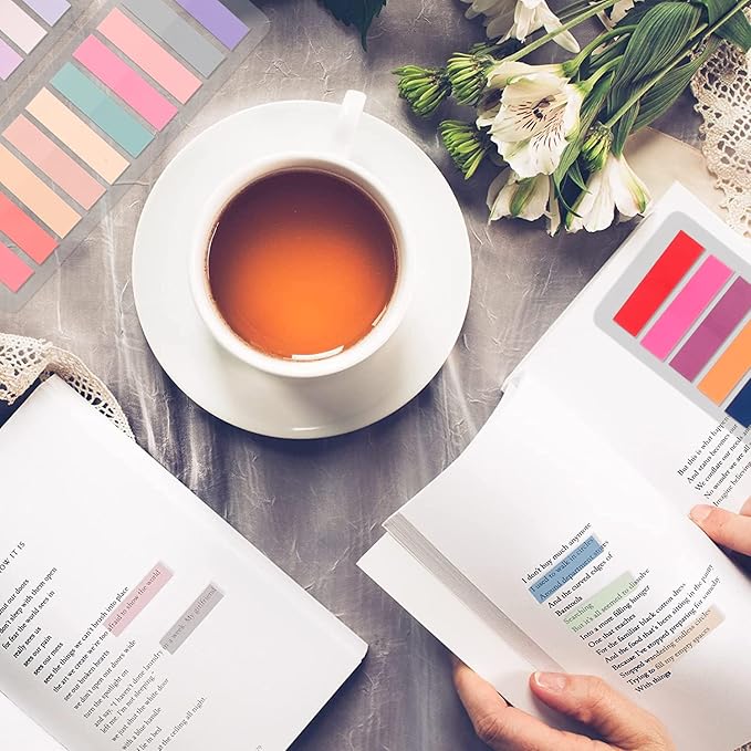 3200Pcs Sticky Tabs Book Tabs, Translucent Sticky Notes, Repositionable Annotation Tabs, Morandi Book Flags Marks, Writable File Folder Labels, Page Tabs, File Index Tabs (3200)