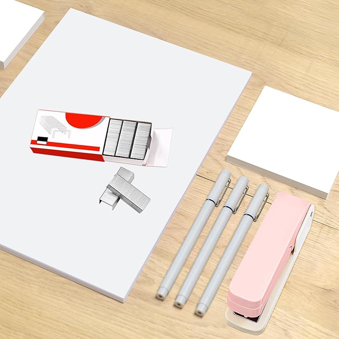 Effort-Saving Lever Teacher Stapler with 1000 Staples, 24/6 and 26/6 Stapler for desks, Offices, and classrooms(3000 Staples Replacement)