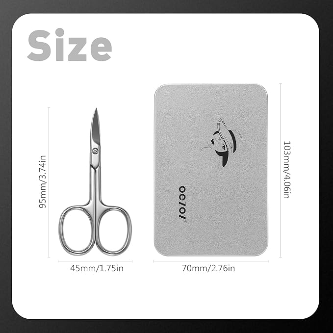 BEZOX Nail Scissors with Sharp Curved Blade - Nail Maintenance Toenail and Fingernail Scissor with Ergonomic Design for Men & Women