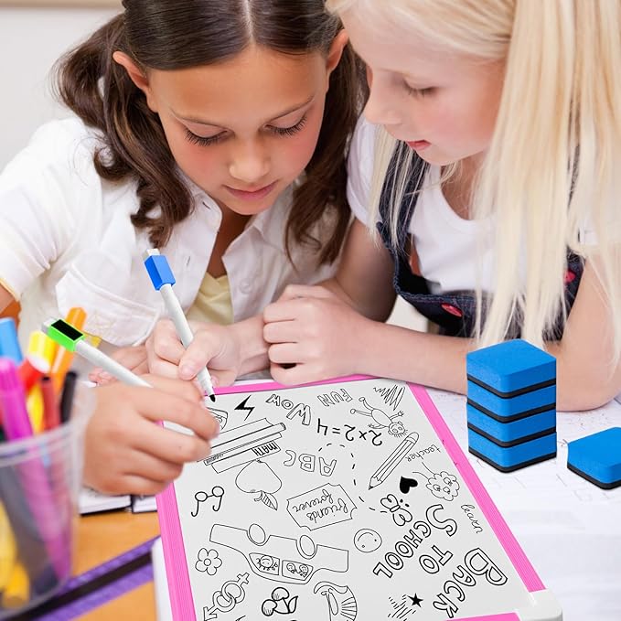 Colarr 6 Set Hanging Magnetic Dry Erase Board 8'' x 12'' Small Double Side White Board for Kid, Education Classroom Bulk, Mini Whiteboard Drawing Writing Lapboards for Student Kid to Do List Notepad