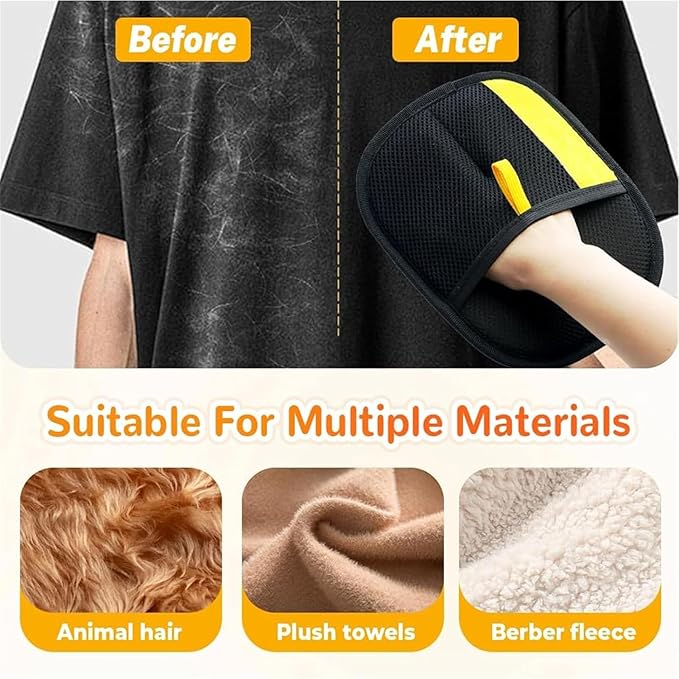 Lobuobi Pet Hair Removal Glove for Cats & Dogs, Electrostatic Gloves Pet Hair, Cat Grooming Gloves for Hairs Removal, for Couch, Clothes, Car, Carpet, Bed, Furniture (2Pcs)