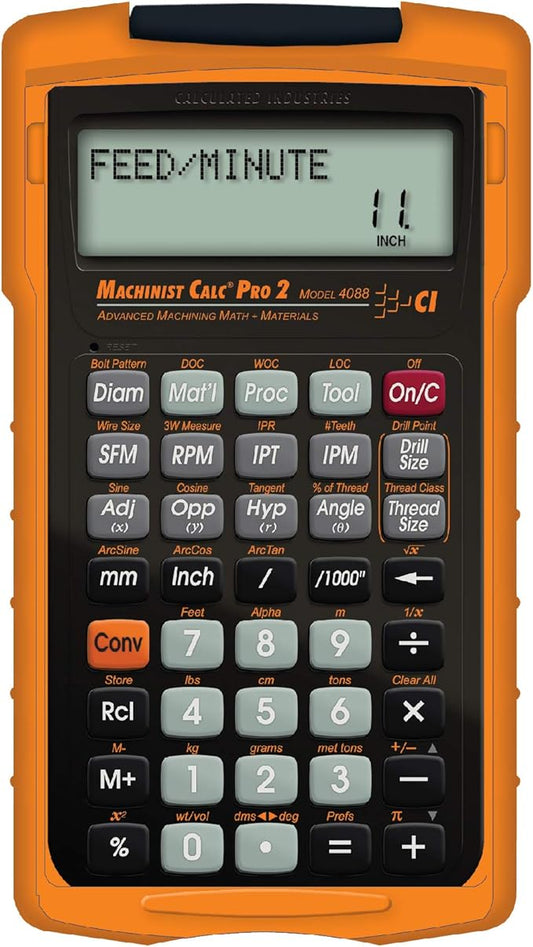 Calculated Industries 4088 Machinist Calc Pro 2 Advanced Machining Calculator | Speeds and Feeds, DOC, LOC and WOC for Materials and Tool settings | Machinists, Setters, Tool & Die Makers, Shop Owners