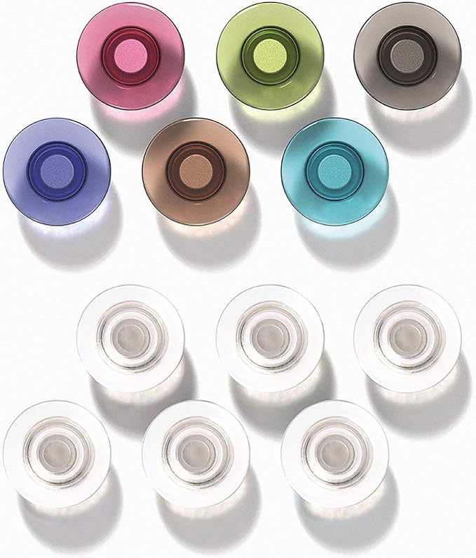 Quartet Strong Magnets, Glass Whiteboard, Dry Erase Board, Large, Assorted Colors, 12 Pack (85393)