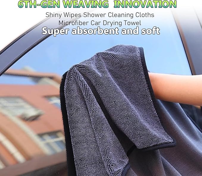 Shiny Bath Wipes Cleaning Cloths,3pcs Shiny Bath Drying Towels,Shower Doors Drying Towels,16*24in Streak Free Glass Window Car Mirror Super Absorben Microfiber Cleaning Cloths(3pcs grey16*24")