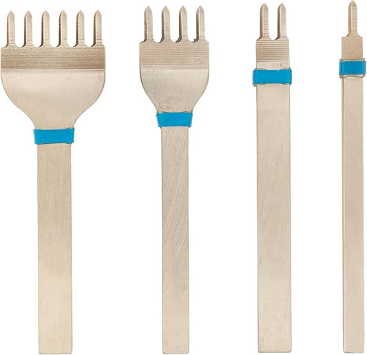 Weaver Leather Supply Diamond Leather Stitching Chisel Set, Precise 5mm Hole Punch, Color-Coded Hole Punch Set for Hand Sewing and Saddle Stitching