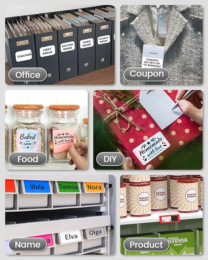 Phomemo Label Maker,M220 Label Printer,3 Inch Bluetooth Thermal Label Maker Machine with 6000+ Icons,700+ Templates,400+ Fonts,for Kids School Items,Small Business,Large Sticker