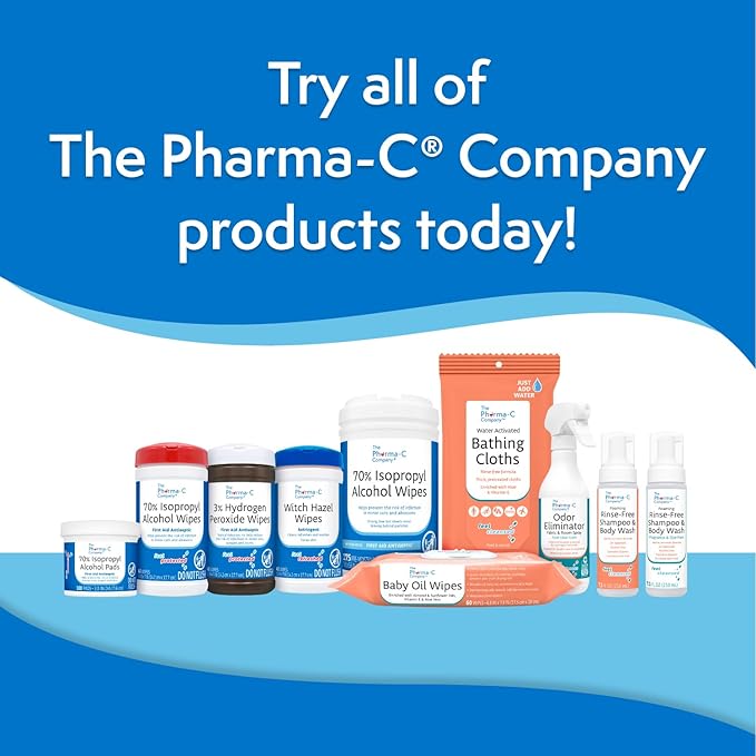 The Pharma-C Company - 3% Hydrogen Peroxide Wipes [6 pack - 40ct canisters] - First Aid. H202 Skin Safe Antiseptic Wound Cleaner.