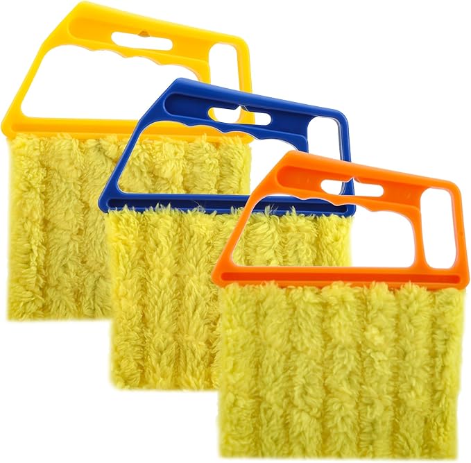 3 Pcs Blind Cleaner Duster Tool,Window Cleaning Tools for Effortless Dust Removal,Versatile Dusting Brush, Cleaning Brush Easily Cleans Door Gaps,Kitchen Window Sills,Bathroom Surfaces