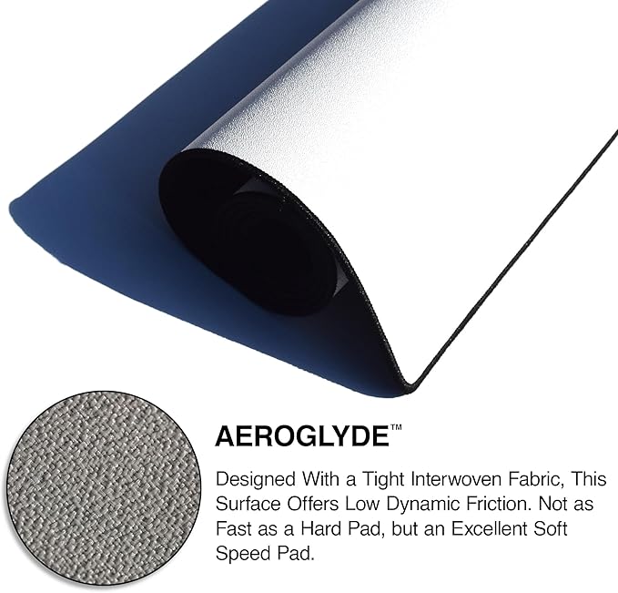 MPCO. Arabic Textiles Large Gaming Desk Pad - 36" x 17" Aeroglyde Fabric Crimson-Lotus Desk Mats - Non-Slip, Washable, Smooth Glide for Precision Gaming & Work