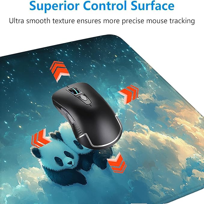 Cute Panda Gaming Mouse Pad Desk Pad Dream Animals Cloud Fantasy Large Gaming Mouse Mat with Stitched Edges,Non-Slip Waterproof Rubber Base Mouse Mat Office Computer Keyboard Laptop Home 31.5"x11.8"