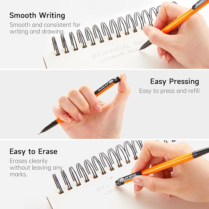 Shuttle Art Mechanical Pencils, 162 Pack Bulk Mechanical Pencils 0.7mm Medium Point, HB #2 Lead Pencils, Assorted Barrels, Office School Supplies