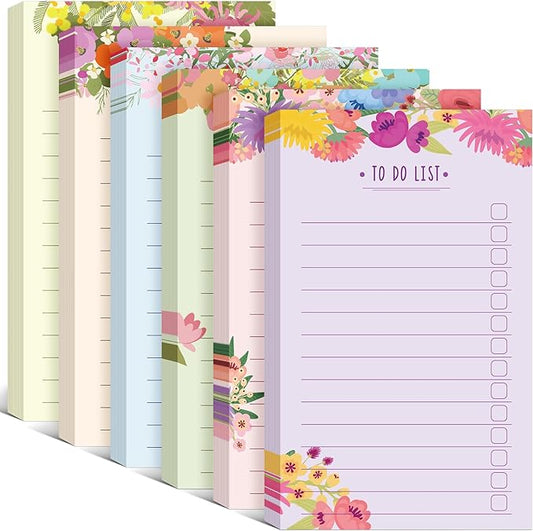 300 Sheets to Do List Notepad Daily Checklist Sticky Notes Cute Undated Memo Pad Color Block to Do Note Pad Weekly Plan Agenda and Organizer Planners for College(Flower Style,3.14 x 5.11 Inch)
