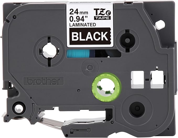 Brother Genuine P-Touch TZe White Print on Black Label Tape (TZe355), Laminated,1in x 26.2ft (24mm x 8m), for Select P-Touch Label Makers, Durable, Water-Resistant, Indoor/Outdoor Use