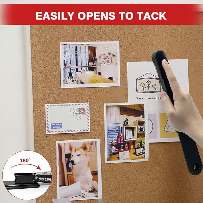 Metal Stapler Heavy Duty 50 Sheet Capacity with 2000 Staples and Staple Remover, No Jam, Non-Slip Stapler for Desk, Black Office Supplies for Teacher, Office Clerks