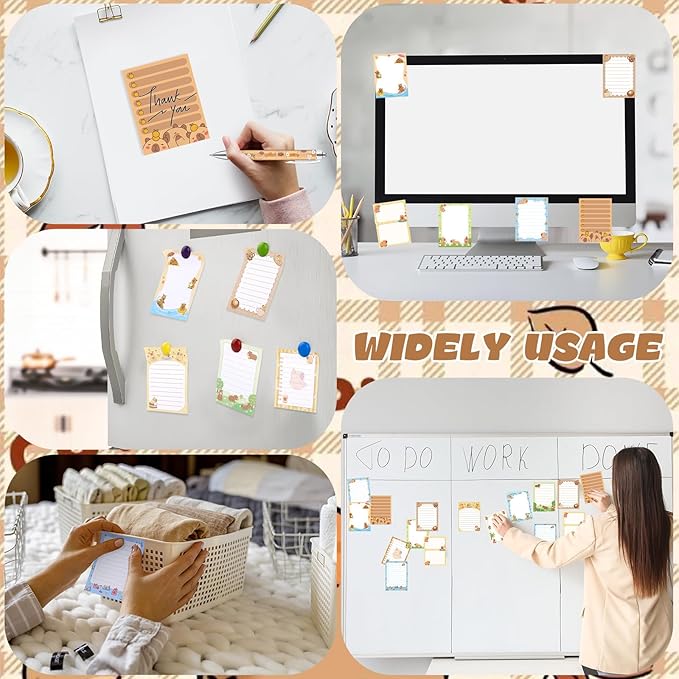 24 Pcs Capybara Sticky Notes with Pens Gifts Self Adhesive Notepad Cute Memo Notes Pads Black Ink Ballpoint Pen for Capybara Lover Gifts Office School Students Teacher Supplies