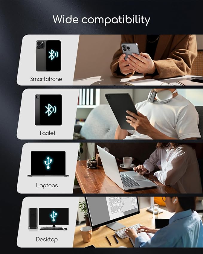 Portable Thermal Printer, Bluetooth Portable Printers Wireless for Travel Home, Small Inkless Mobile Mini Printer for Phone Laptop, Support 8.5'' x 11'' US Letter,A4,4.33'',3.14'',2.08'' Thermal Paper