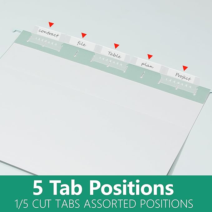 Letter Size Hanging File Folders,25 Reinforced Hanging Files in Assorted Colors,Designed for Home and Office Color Coded File Organization,25 per Box (5655U)