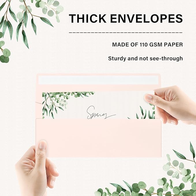 100 Pack #10 Colored Envelopes Letter Size, Colorful Business Envelopes Self Seal for Business, Invoices, Letter Mailing, Office Checks, 4 1/8 x 9 1/2 Inches