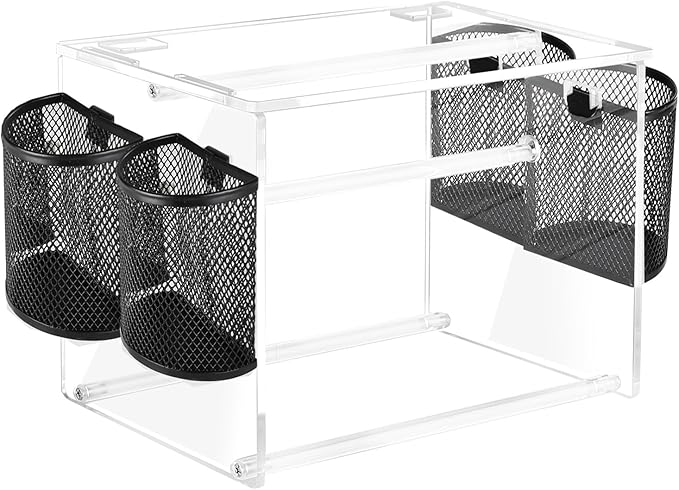 (Acrylic Label Machine Stand) Label Roll Holder for Rolls and Fanfold Labels,Acrylic Label Holder for Thermal Printer,Desktop Label Printer Holder for Home,Office,Study,Small Business