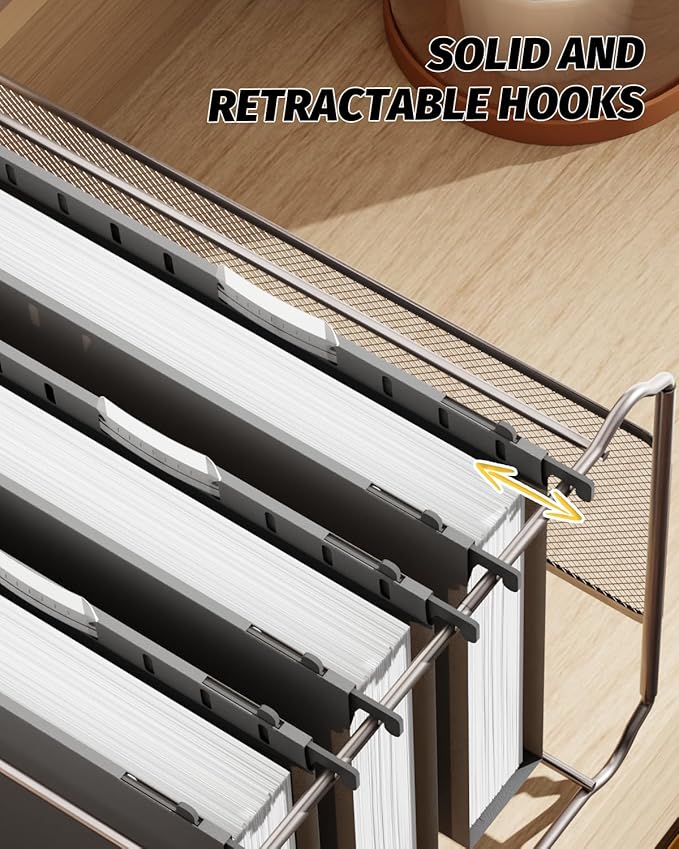 Ansook Extra Capacity Legal Size Plastic Hanging File Folders,12 Pack Reinforced Legal Hanging Folder with Heavy Duty 2 Inch Expansion,Filing Cabinet Folder,for Bulky Files, Medical Charts,Black