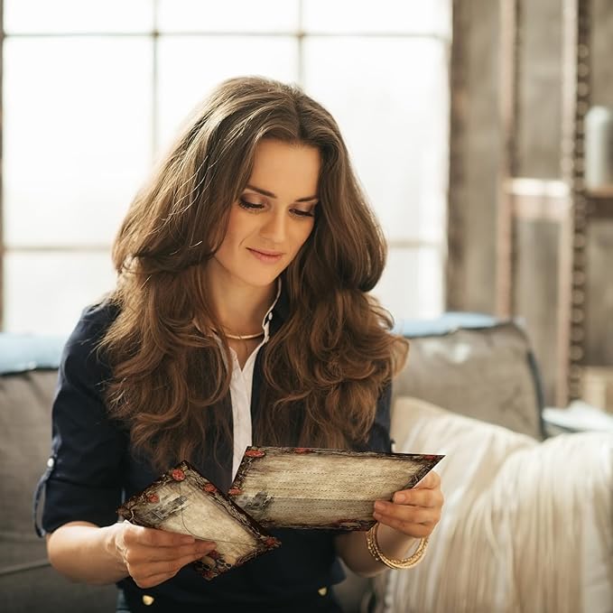 TaoBary 160 Pcs Stationery Paper Set 50 Double Sided Stationery Papers with 50 Matching Envelopes and 60 Round Dot Sticker, 10 Design(Gothic Style,8.25 x 5.5 Inch)