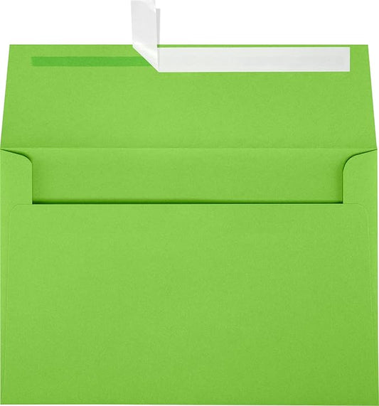 LUXPaper A8 Invitation Envelopes | Peel & Press | 5 1/2" x 8 1/8" | Limelight Green | 80lb. Text | 50 Qty