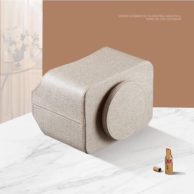 Remote Control Holder, Swivel Desk Organizer and Decorations for Living Room, Bedside Table Organizer Remotes Caddy for TV Controllers/ Stationery/ Art Supplies/ Pen, PU Leather Room Decor Aesthtic