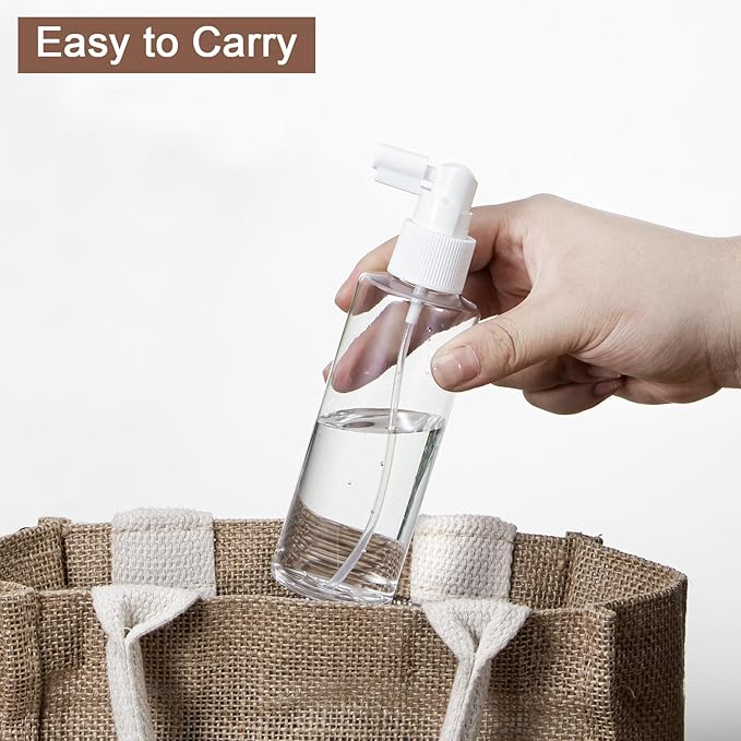 Yebeauty 6 Pack Refillable Travel Size Spray Bottle Plastic Empty Fine Mister Small Spray Bottles with Tight Cap Long Mouth TSA Approved Sprayer Atomizer for Hair Perfumes Cleaning, 150ml/5oz Clear