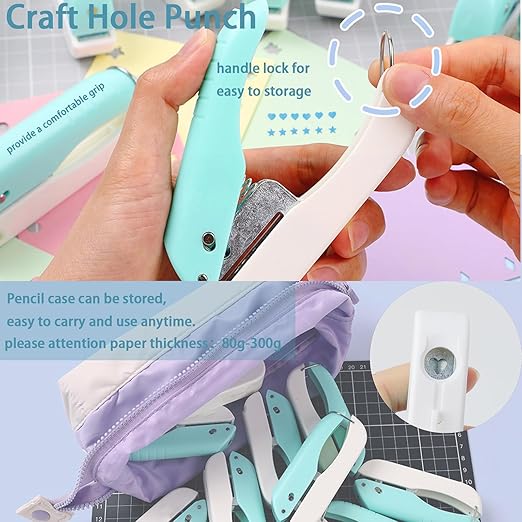 1/8 Hole Punch Single Hole Punch Small Hole Paper Punch for Craft Tag DIY Scrapbook (Circle 1/8 inch)
