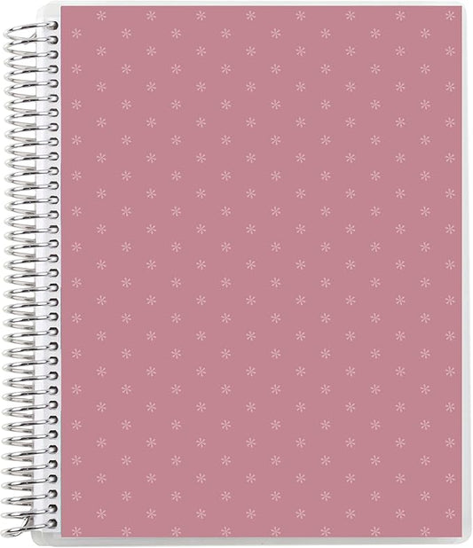 Erin Condren 8.5" x 11” Productivity Spiral Notebook, Lines & Checklist Layout with 80 Lb. Paper, Canvas Asterisk Cover, 160 Productivity Notebook Pages, Platinum Coil, Stickers Included
