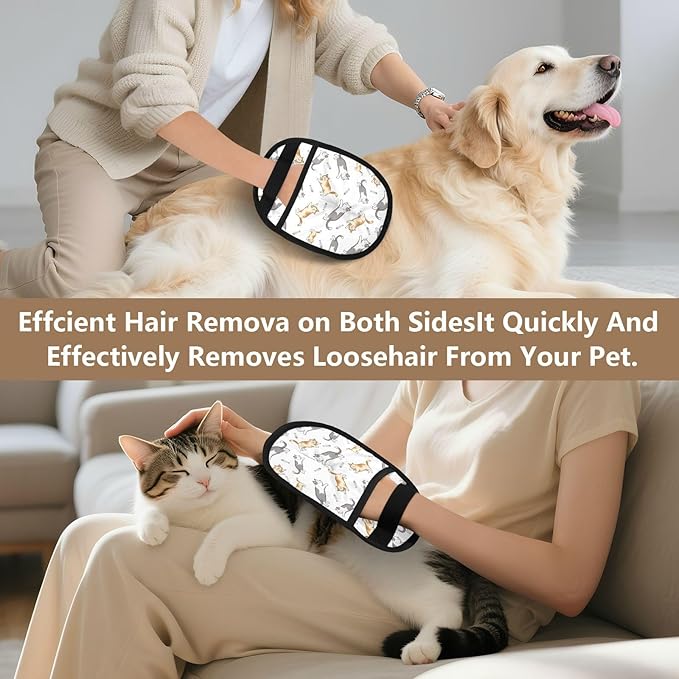 CHPGPUG Bullhead Terrier Pet Hair Removal Glove for Cats & Dogs Reusable Pet Hair Removal Glove pet Hair Electrostatic Gloves
