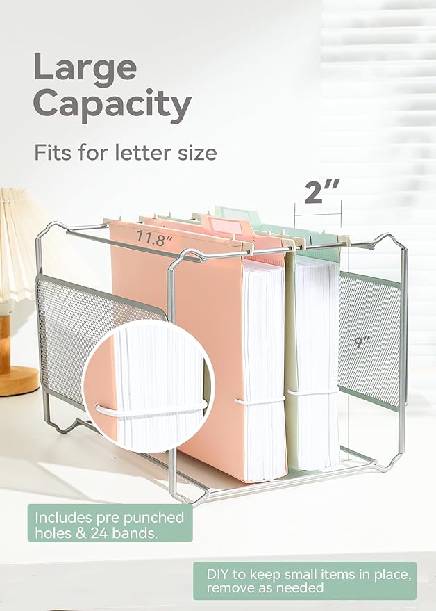 Plastic Hanging File Folders, 2'' Fixed Width, No Support Insert Needed, Heavy Duty File Folders for Filing Cabinet, Insertable Tabs, Letter Size, Pastel Colors - 12 Pack