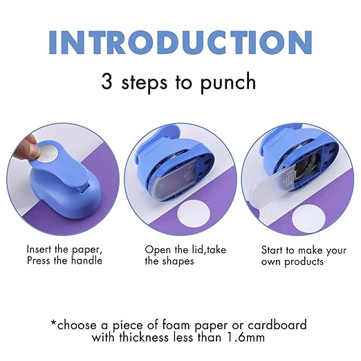 LOONENG 3/8inch, 5/8inch, 1inch, 1.5inch, 2inch Circle Punch Set, 5 Different Size Circle Hole Punch for Scrapbooking, Card Making, DIY Photo Albums, Gift Tags, Homemade Confetti