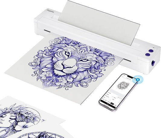 Bagana Wireless Tattoo Stencil Printer, Bluetooth Thermal Temporary Portable Tattoo Transfer Machine Kit Compatible with Smartphone & PC