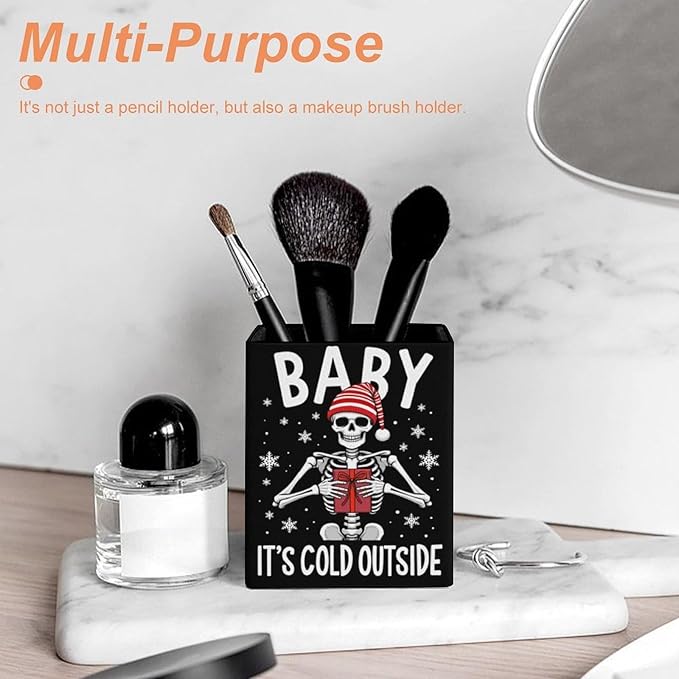 Fashion Pencil Pen Holder Cup, Waterproof Office Supplies, Waterproof Multifunctional Office Supplies Christmas Skeleton Funny Sugar Skull