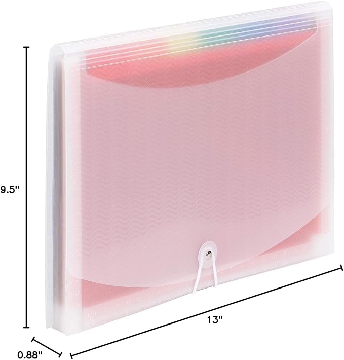 Smead Desktop Poly Expanding File Folder Organizer, Accordion File, Paper Document Storage, 12 Pockets, Flap and Cord Closure, Letter Size (70723) (Pack of 12)