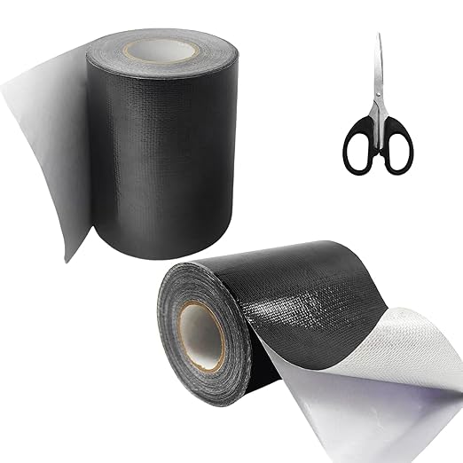 4.5Inch × 40FT RV Awning Repair Tape with Scissors, Outdoor Heavy Duty Repair Tape for Tarp, Tent, Boat Cover, Canvas, Sail Tape, Waterproof, UVproof and Heat-Resistant Tear Repair Pctch Kit